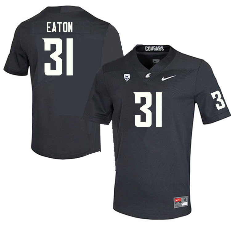Washington State Cougars #31 Will Eaton College Football Jerseys Sale-Charcoal